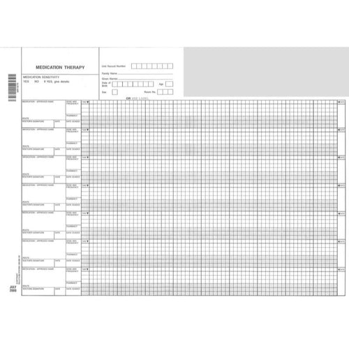Rolls MR167R Medication Therapy Chart reinforced
