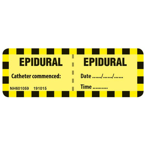 Rolls NH601059 Epidural Line and Catheter Labels Small 25 x 70 Roll of 500