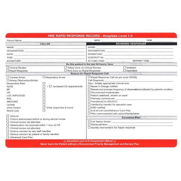 Rolls 2HHE638 Rapid Response L1-3 Labels Roll of 100