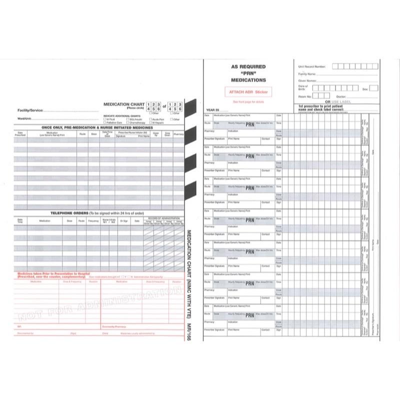 Rolls MR166 National Inpatient Medication Chart with VTE