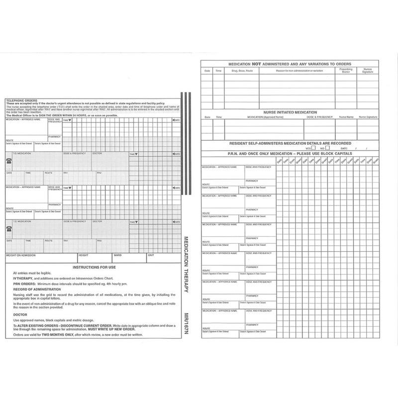 Rolls MR167N Medication Therapy Chart