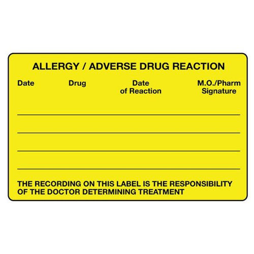 Rolls MR712 Adverse Drug Reaction Labels Roll of 250 labels