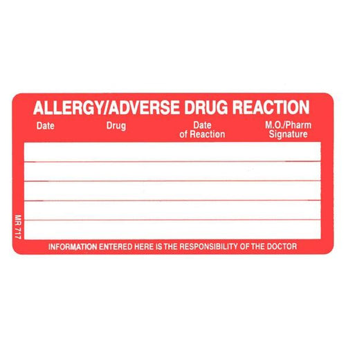 Rolls MR717 Allergy/Adverse Drug Labels Roll of 250 labels