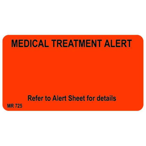 Rolls MR725 Medical Treatment Alert Labels Roll of 500 labels