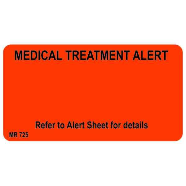 Rolls MR725 Medical Treatment Alert Labels Roll of 500 labels