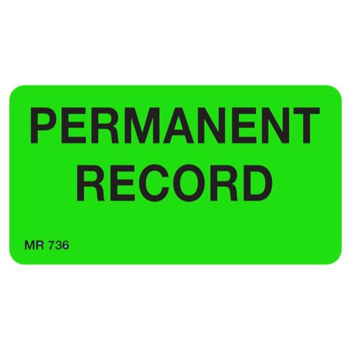Rolls MR736 Permanent Record Label Roll of 500 labels