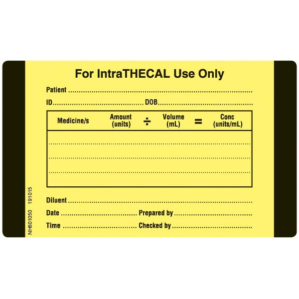 Rolls NH601050 Intrathecal Labels LARGE 60 x 100 Roll of 500