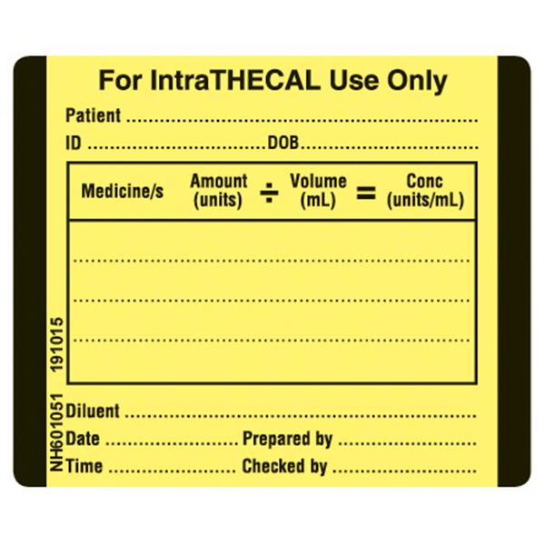 Rolls NH601051 Intrathecal Labels 50 x 60 Roll of 500