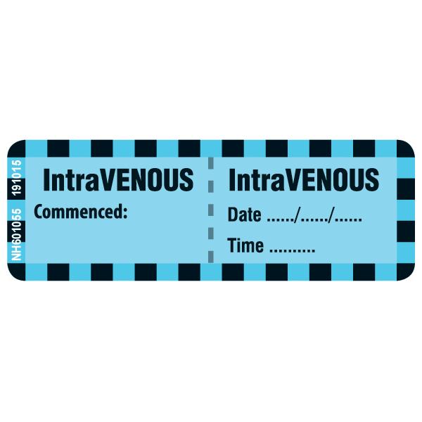 Rolls NH601055 Intravenous Labels Small 25 x 70 Roll of 250