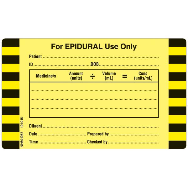 Rolls NH601057 Epidural Labels LARGE 60 x 100 Roll of 500