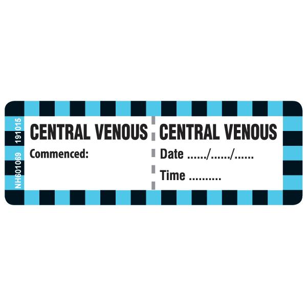 Rolls NH601069 Central Venous Label Small 25 x 70 Roll of 250