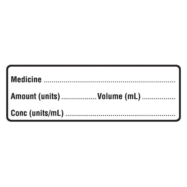 Rolls NH601072 Medicine Abbreviated Container Labels 25 x 70 Roll of 250