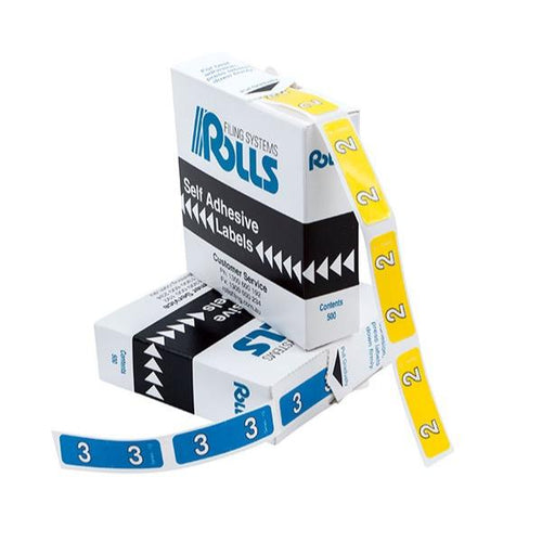 Rolls SERIES1SMLNUM Colour Coded Small Numeric Labels Series 1 Roll of 500 labels