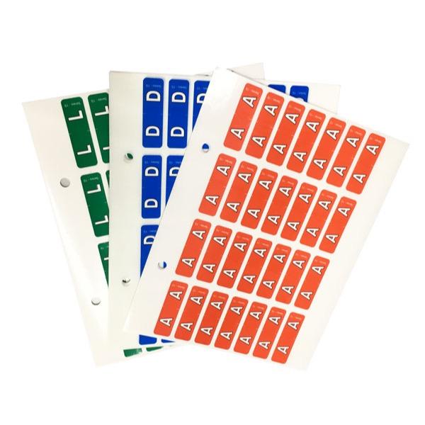 Rolls SERIES1SMLALPSHT Colour Coded Small Alphabetical Labels Series 1 Pack of 5 sheets