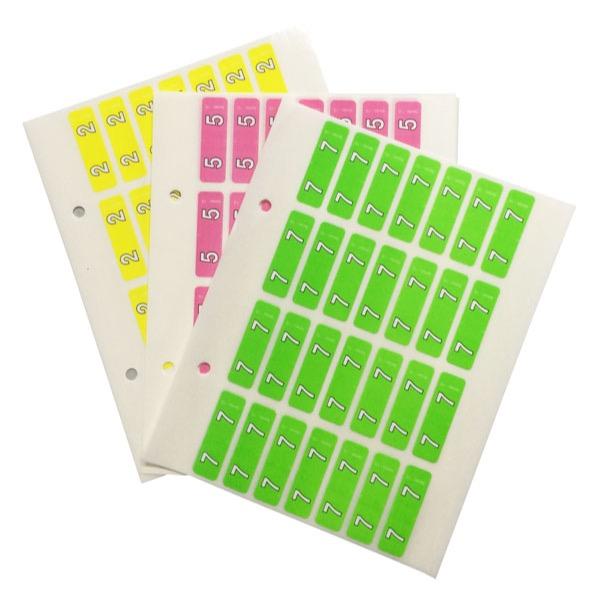 Rolls SERIES1SMLNUMSHT Colour Coded Small Numeric Labels Series 1 Pack of 5 sheets