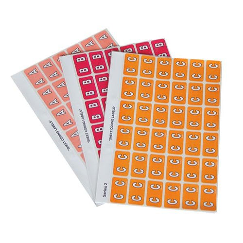 Rolls SERIES2A-ZSHTSET Colour Coded Alphabetic Labels Series 2 1 pack each of A to Z