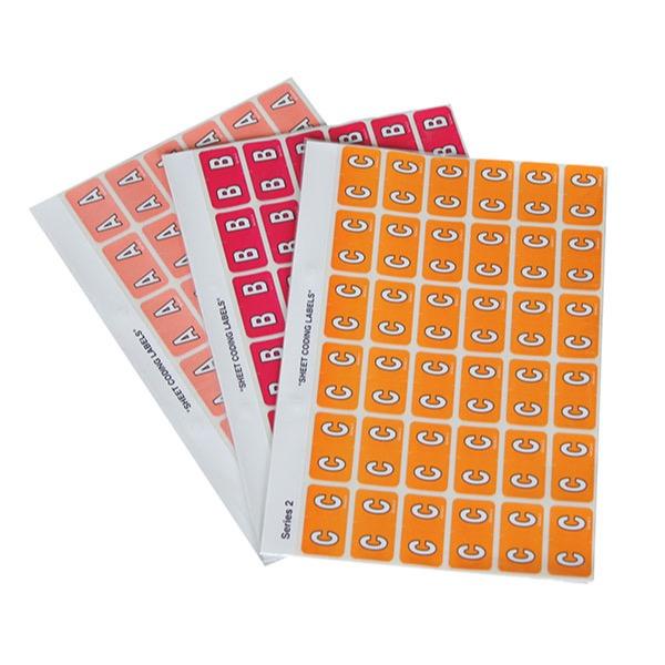 Rolls SERIES2ALPHASHT Colour Coded Alphabetic Labels Series 2 Pack of 5 sheets