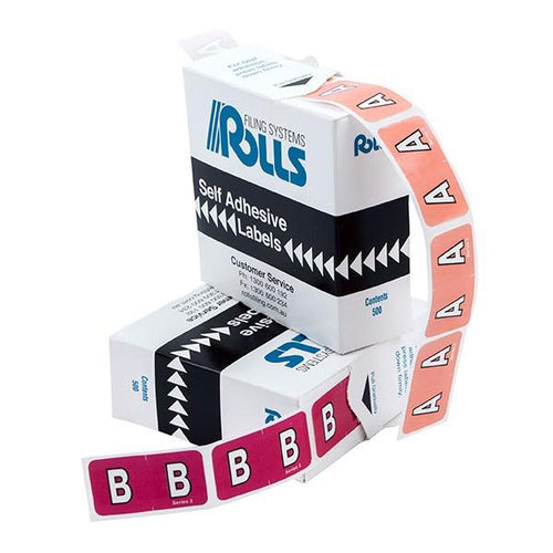 Rolls SERIES2ALPHAROLL Colour Coded Alphabetic Labels Series 2 Roll of 500 labels