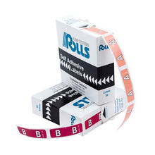 Load image into Gallery viewer, Rolls SERIES2SMLALPHA Colour Coded Small Alpha Labels Series 2 Roll of 500 labels
