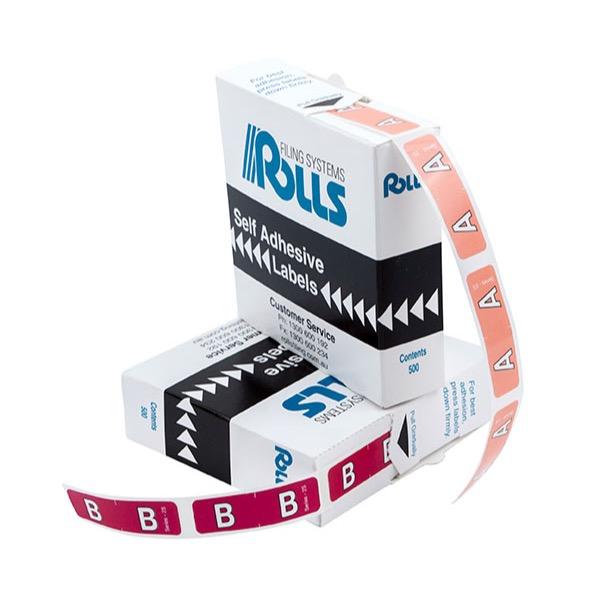 Rolls SERIES2SMLALPHA Colour Coded Small Alpha Labels Series 2 Roll of 500 labels