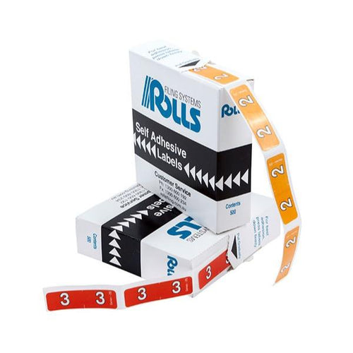 Rolls SERIES2SMLNUM Colour Coded Small Numeric Labels Series 2 Roll of 500 labels