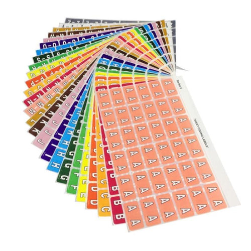 Rolls SERIES2SHTSET Colour Coded Alphabetic Labels Series 2- 1 sheet of A-Z and 0-9