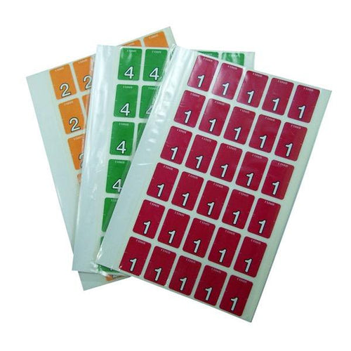 Rolls SERIES3NUM Colour Coded Numeric Labels Series 3 Pack of 5 sheets
