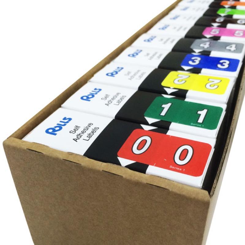 Rolls SERIES10-9SET Colour Coded Numeric Labels Series 1 1 Roll each of 0 to 9