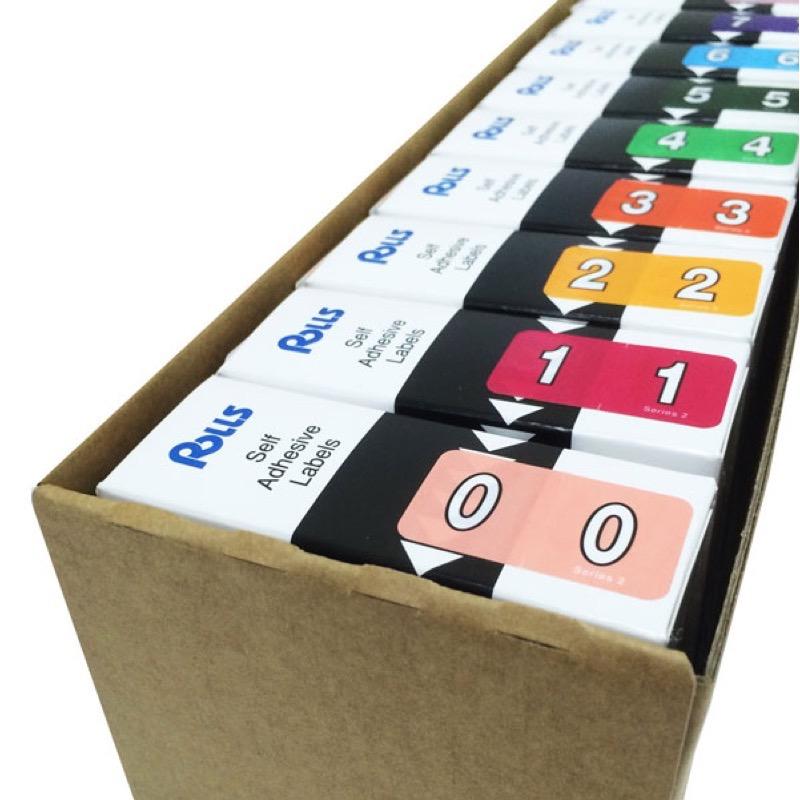 Rolls SERIES20-9SET Colour Coded Numeric Labels Series 2 1 Roll each of 0 to 9